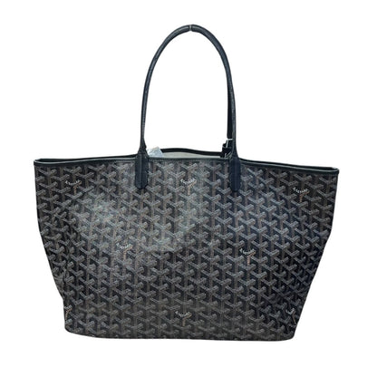 GOYARD Goyardine Canvas Saint Louis GM Tote Bag Black (Multi-color Monogram, Personalized) Silver Hardware G021