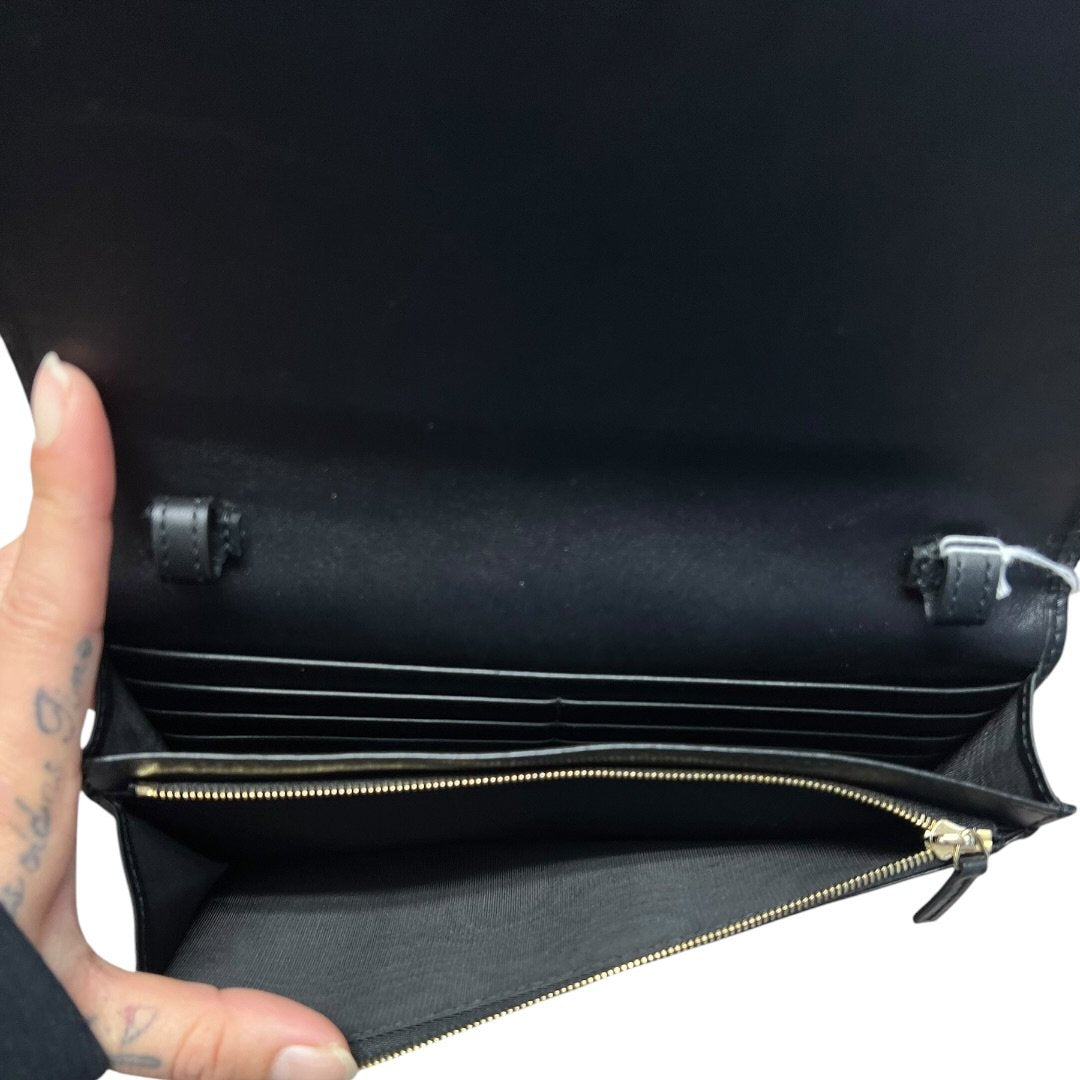 GUCCI Microguccissima Continental Wallet on Chain Wallet / Wallet-on-Chain Black Gold Hardware GU660