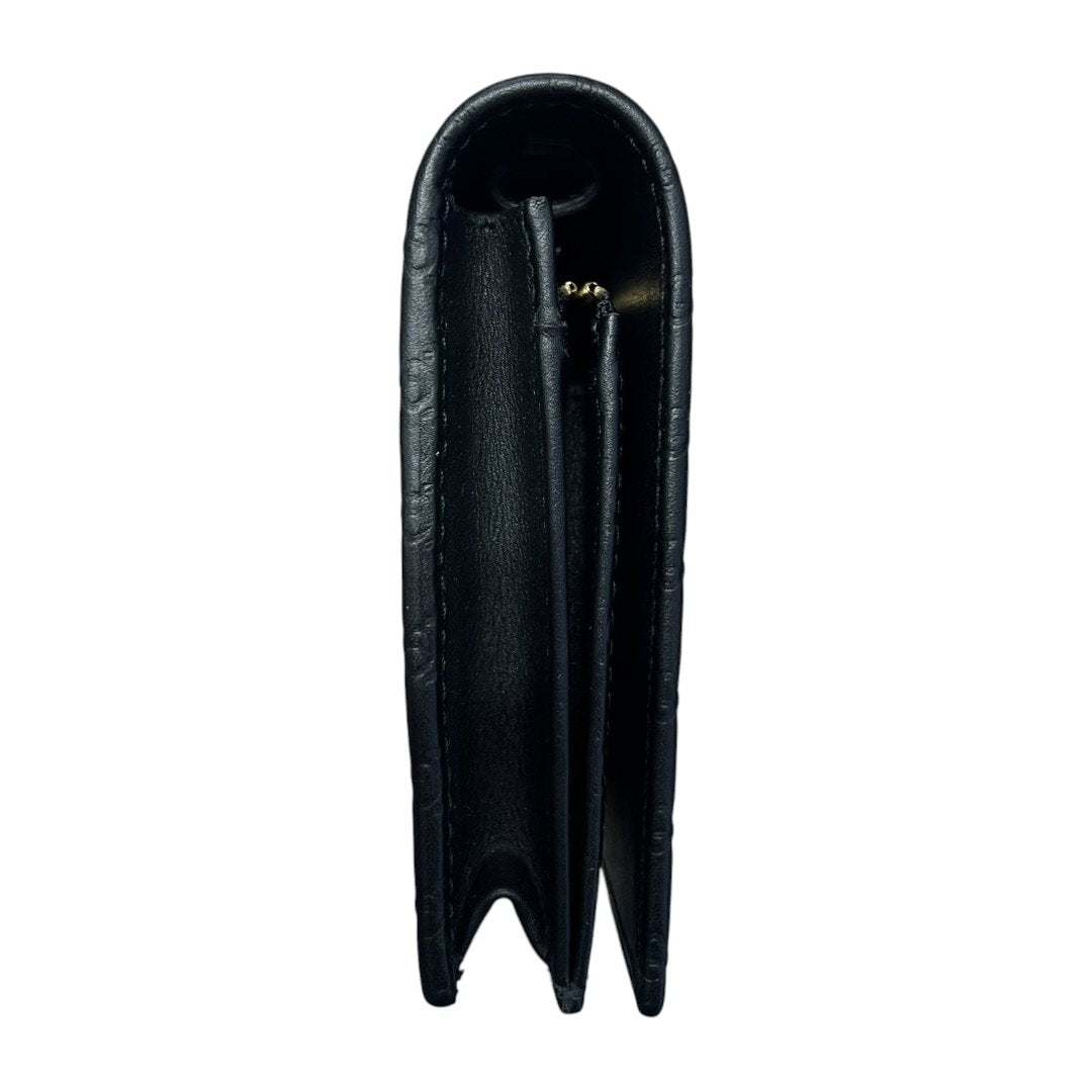 GUCCI Microguccissima Continental Wallet on Chain Wallet / Wallet-on-Chain Black Gold Hardware GU660