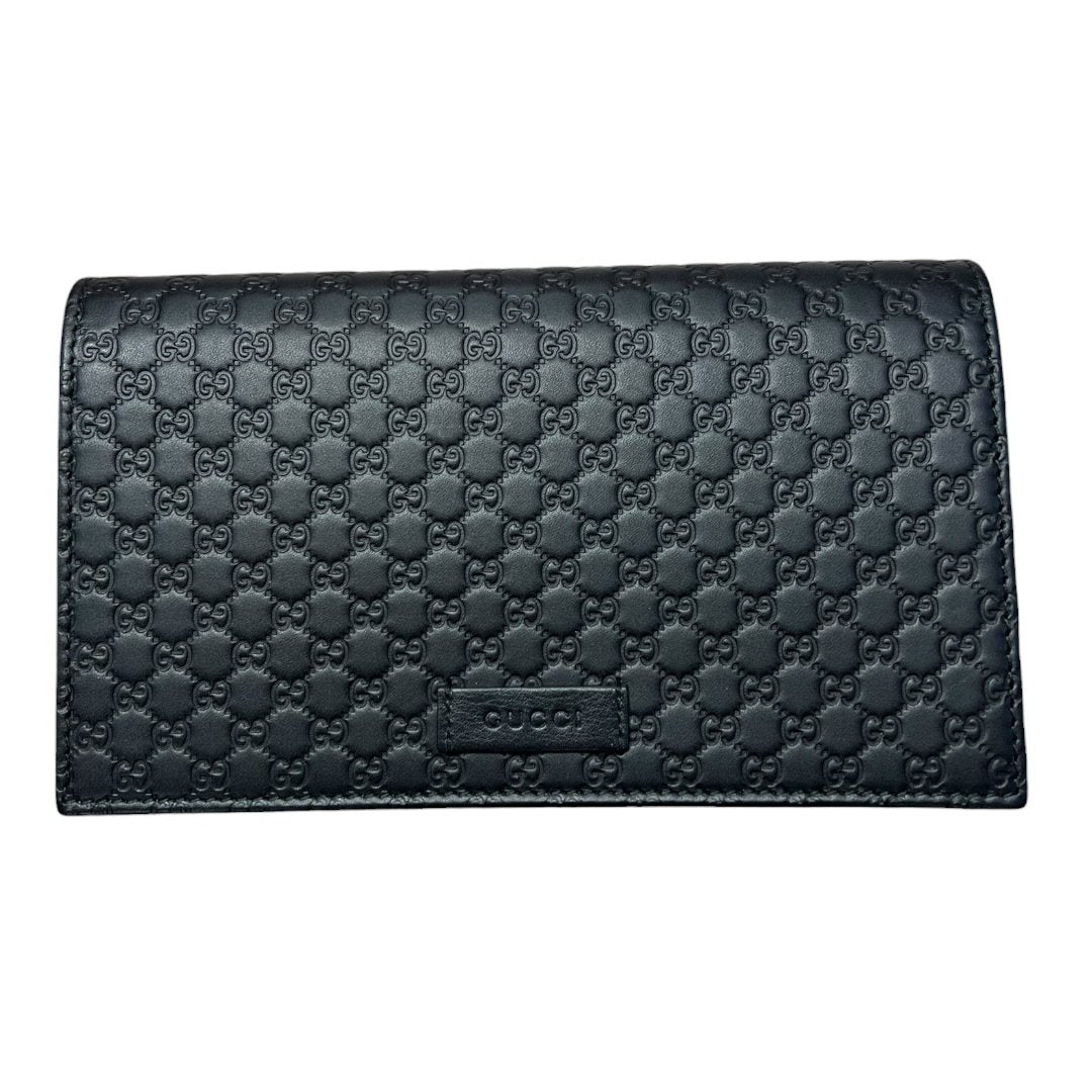 GUCCI Microguccissima Continental Wallet on Chain Wallet / Wallet-on-Chain Black Gold Hardware GU660
