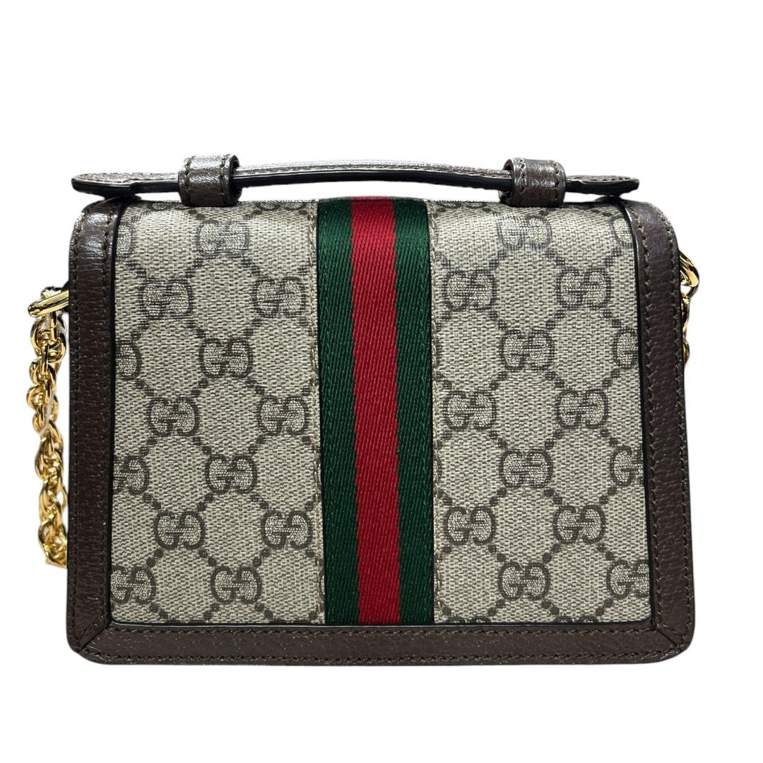 GUCCI GG Supreme Canvas, Leather Padlock Mini Shoulder Bag Shoulder Bag Beige, Brown, Red, Green Gold Hardware GU663