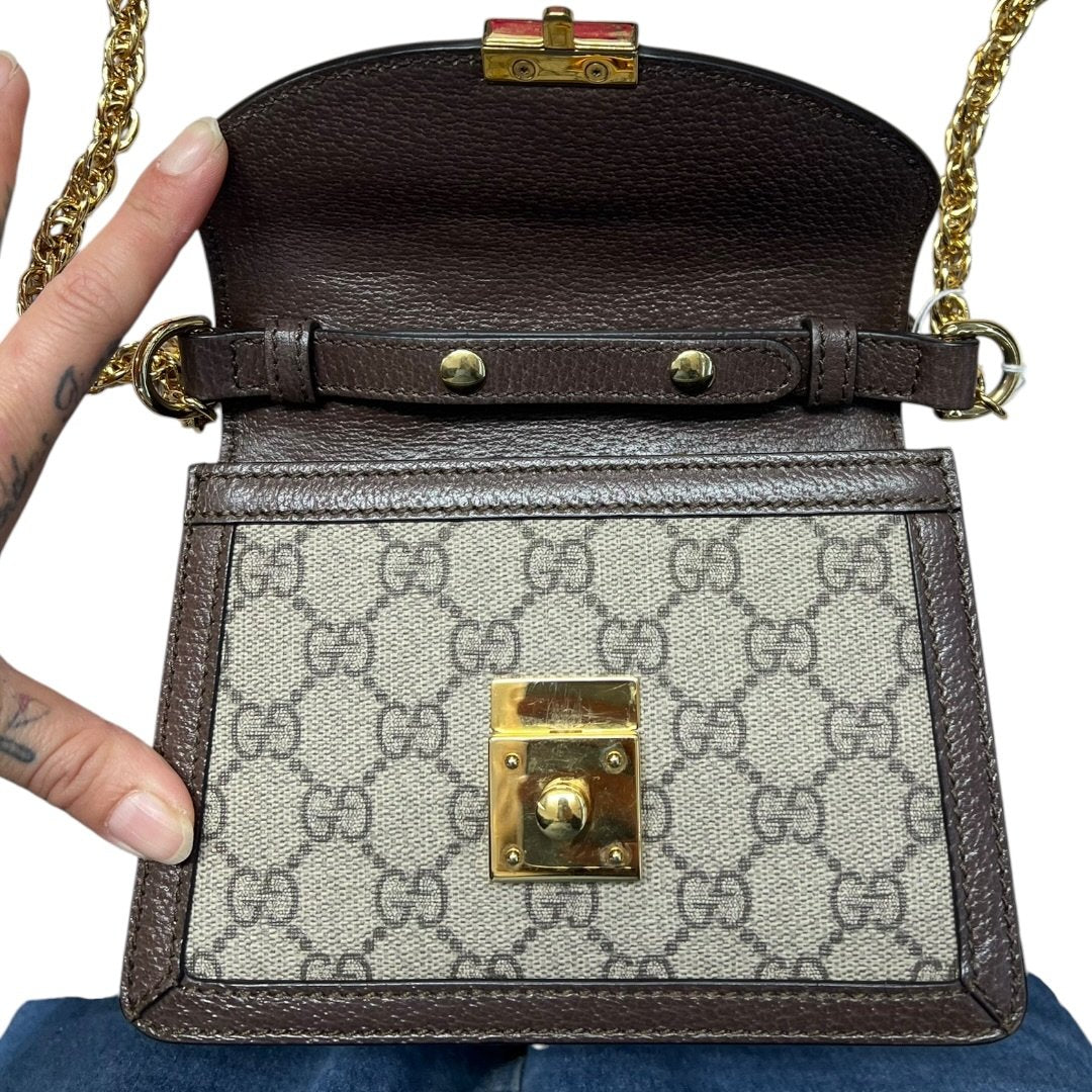 GUCCI GG Supreme Canvas, Leather Padlock Mini Shoulder Bag Shoulder Bag Beige, Brown, Red, Green Gold Hardware GU663