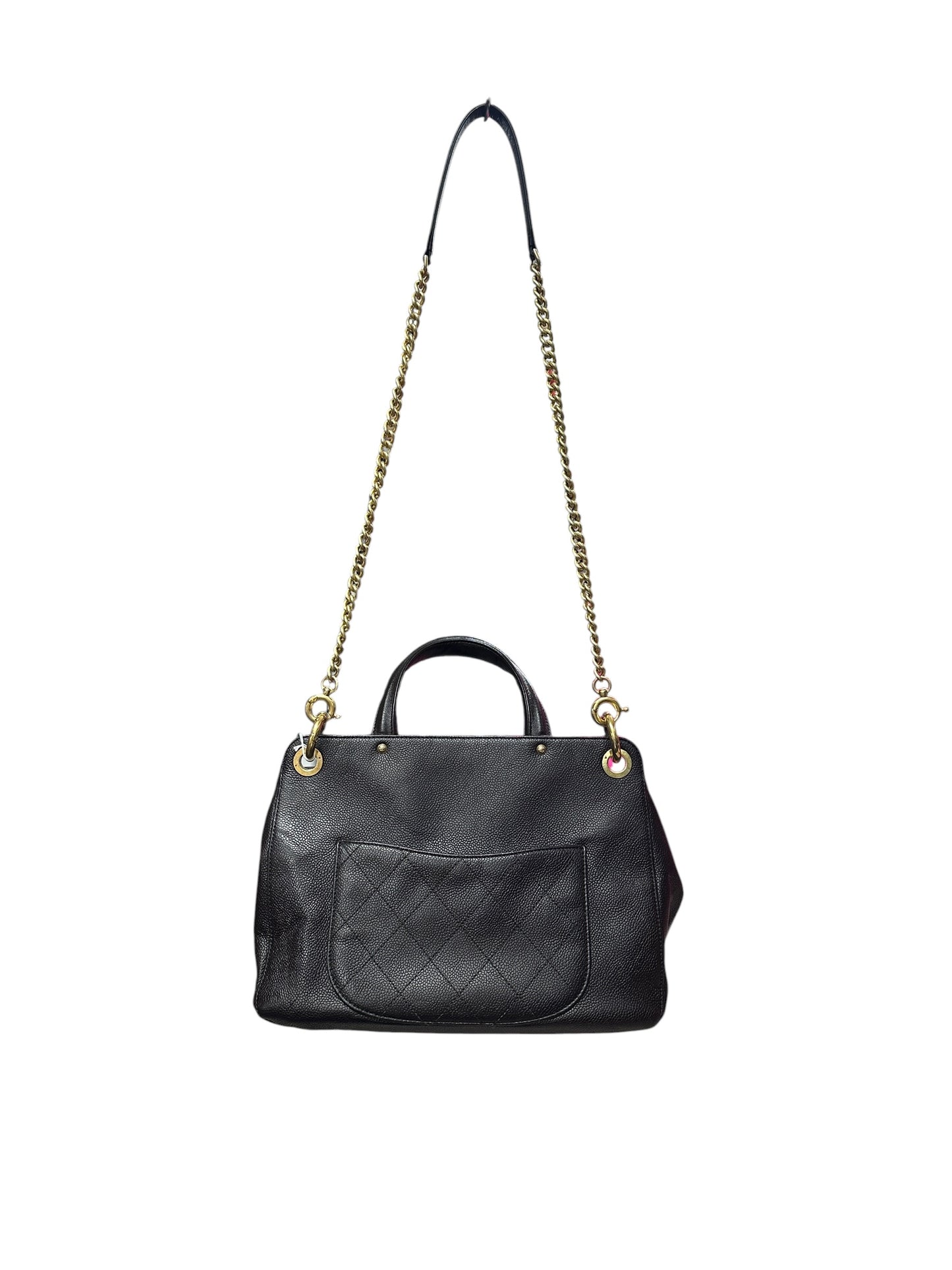 CHANEL Caviar Neo Executive Shopping Tote Handbag Black Gold Hardware CH2174