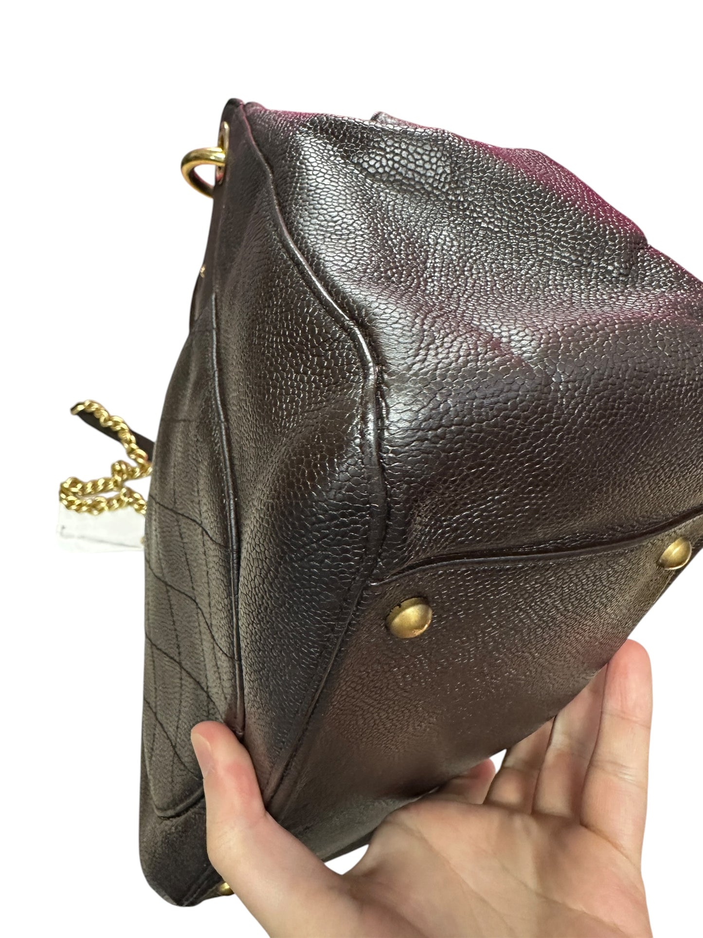 CHANEL Caviar Neo Executive Shopping Tote Handbag Black Gold Hardware CH2174