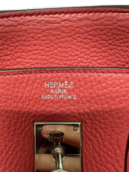 HERMES Togo Birkin 35 Handbag Rose Jaipur Silver Hardware HE458