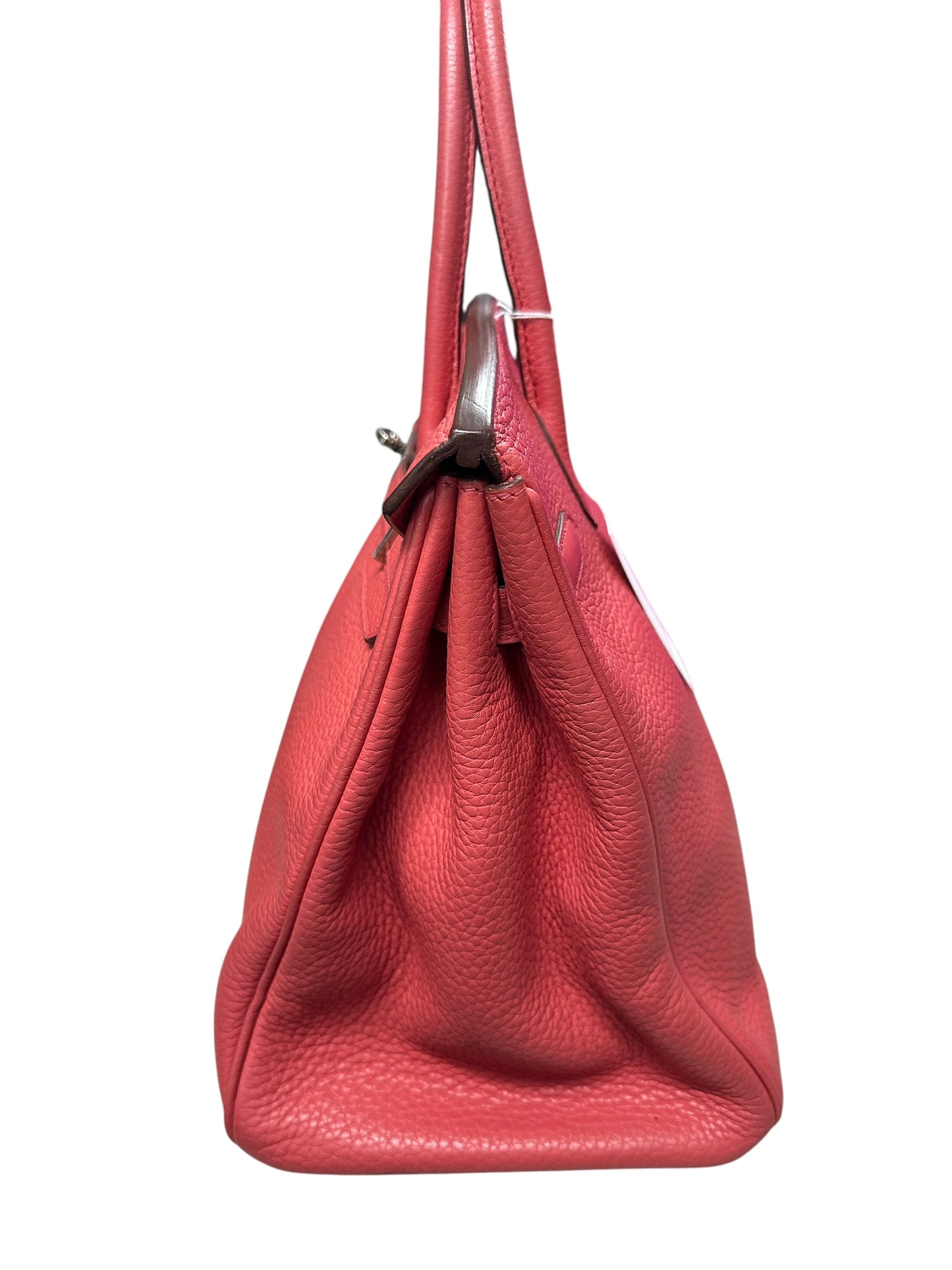 HERMES Togo Birkin 35 Handbag Rose Jaipur Silver Hardware HE458
