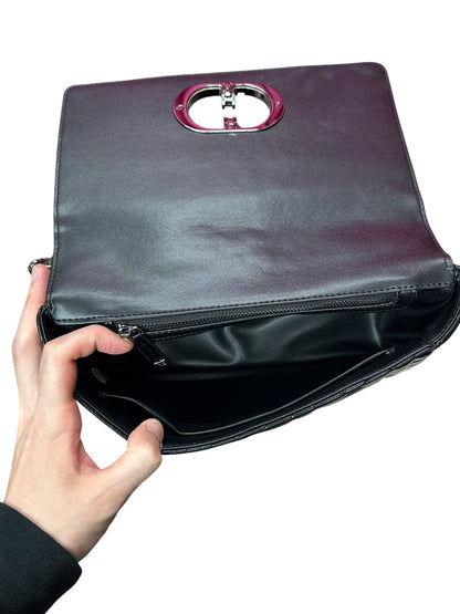 CHRISTIAN DIOR Cannage Lambskin Caro Shoulder Bag Black Silver Hardware Ch2169