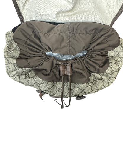 GUCCI Ophidia GG Supreme Web Backpack Beige Brown Gold Hardware Gu671