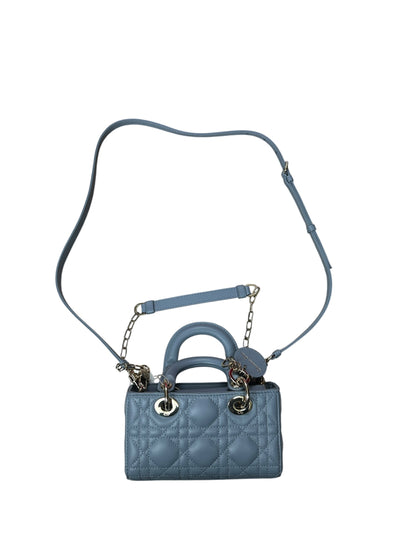 CHRISTIAN DIOR Lady D-Joy Micro Cannage Lambskin Bag Cloud Blue Gold Hardware Ch2173