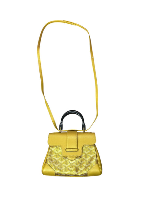 GOYARD Goyardine Saigon Souple PM Handbag Yellow Gold Hardware GO24