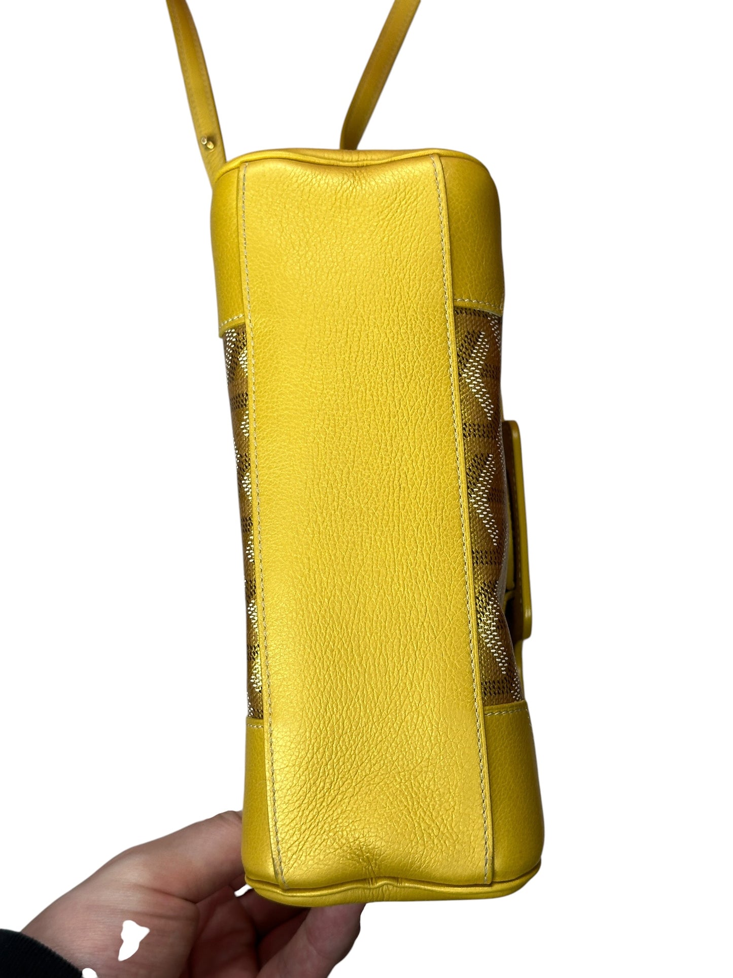 GOYARD Goyardine Saigon Souple PM Handbag Yellow Gold Hardware GO24