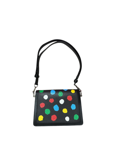 LOUIS VUITTON x YAYOI KUSAMA Taurillon Monogram Dauphine MM Painted Dots Black Silver Hardware LO2371