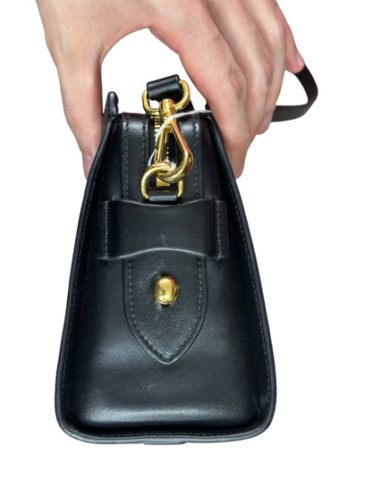 PRADA Saffiano Lux Leather Crossbody Bag Black Gold Hardware PR208