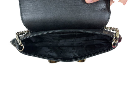 GUCCI Calfskin Queen Margaret Clutch Bag Black Gold Hardware Gu668