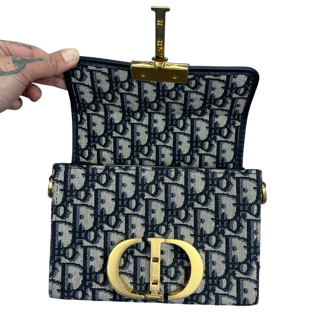 DIOR Oblique Canvas 30 Montaigne Belt Pouch Belt Bag Blue, Beige, Navy Gold Hardware Ch2181