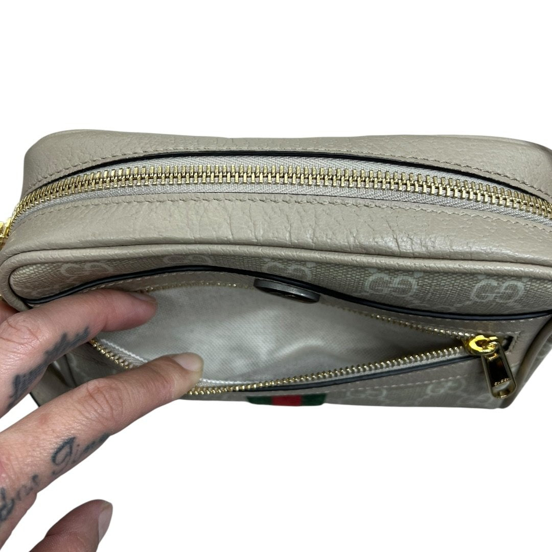 GUCCI GG Supreme Canvas Ophidia GG Small Shoulder Bag Shoulder Bag Beige, Red, Green Gold Hardware Gu675