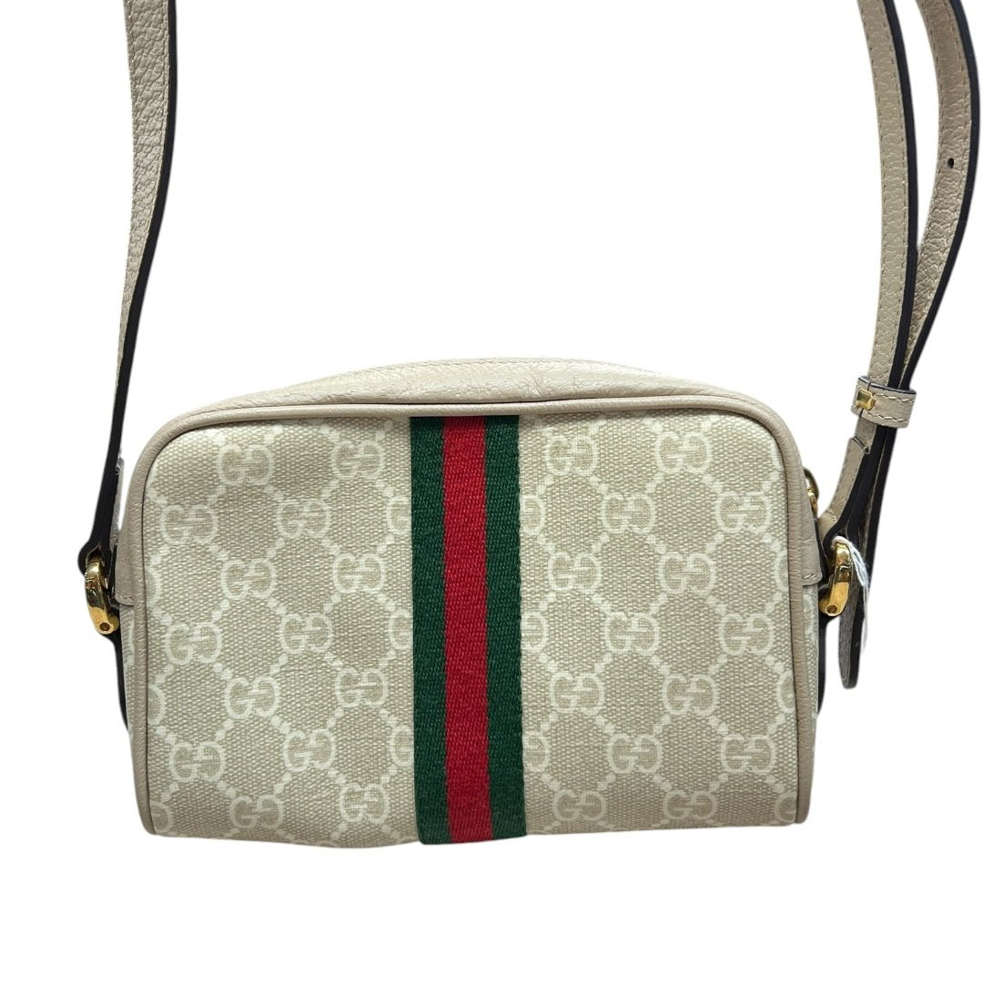GUCCI GG Supreme Canvas Ophidia GG Small Shoulder Bag Shoulder Bag Beige, Red, Green Gold Hardware Gu675