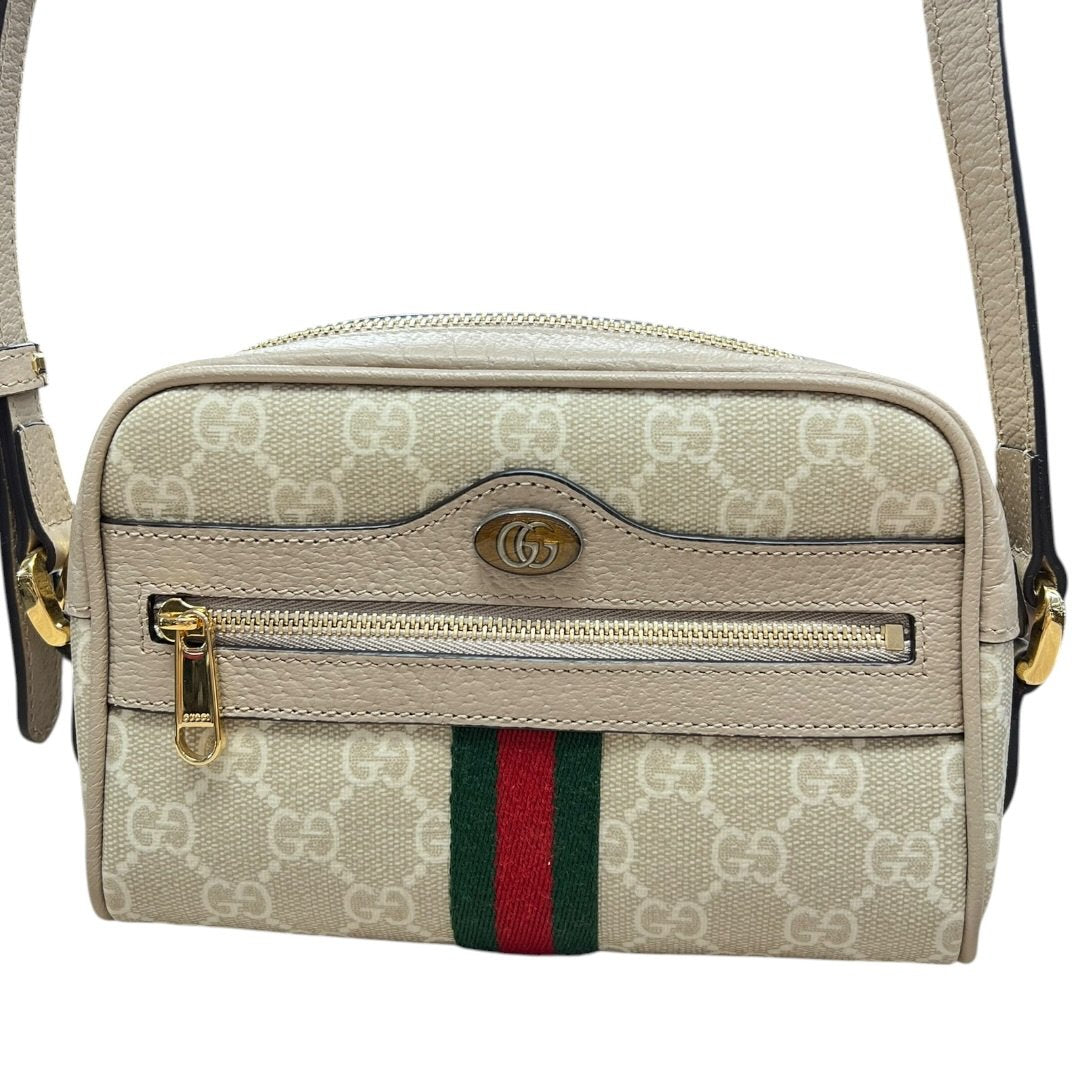 GUCCI GG Supreme Canvas Ophidia GG Small Shoulder Bag Shoulder Bag Beige, Red, Green Gold Hardware Gu675