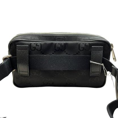 GUCCI GG Nylon GG Nylon Belt Bag Belt Bag Black Silver Hardware GU674