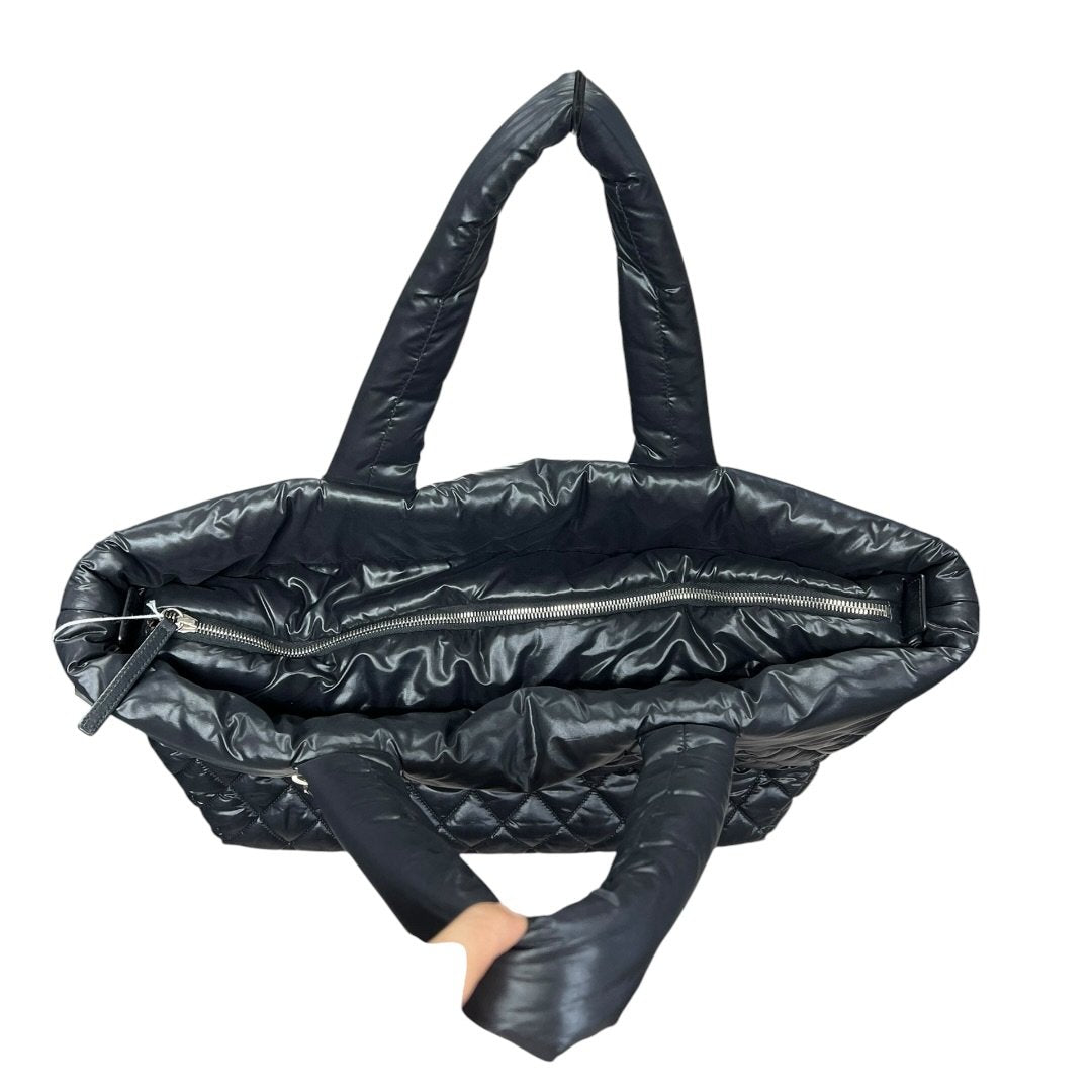 CHANEL Nylon Coco Cocoon Tote Bag Tote Black Silver Hardware CH2184