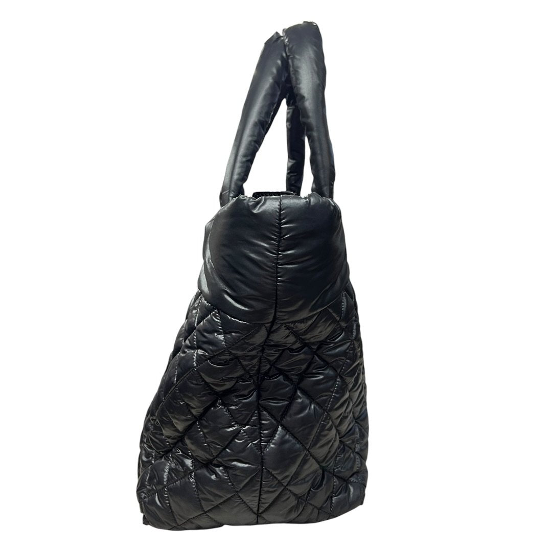 CHANEL Nylon Coco Cocoon Tote Bag Tote Black Silver Hardware CH2184