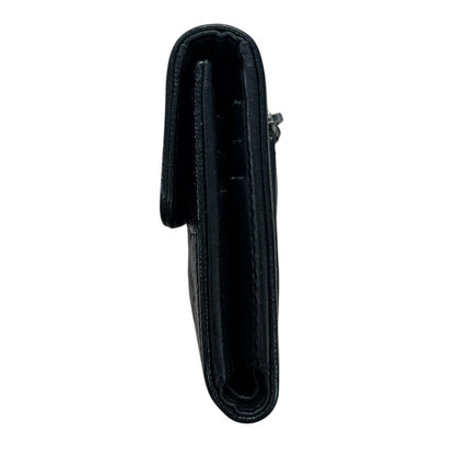 CHANEL Grained Calfskin Boy Chanel Small Flap Wallet Wallet Black Silver Hardware CH2187