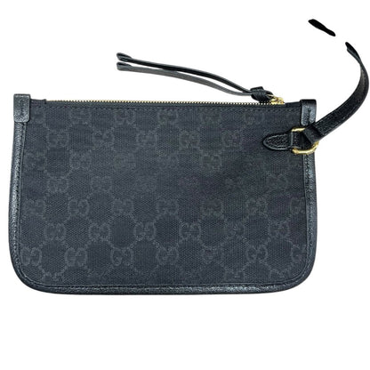 GUCCI GG Canvas Ophidia Hobo Bag Shoulder Bag Black Gold Hardware GU679