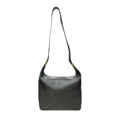 CELINE Triomphe Canvas Triomphe Canvas Shoulder Bag Shoulder Bag Black and Brown Gold Hardware Ce270
