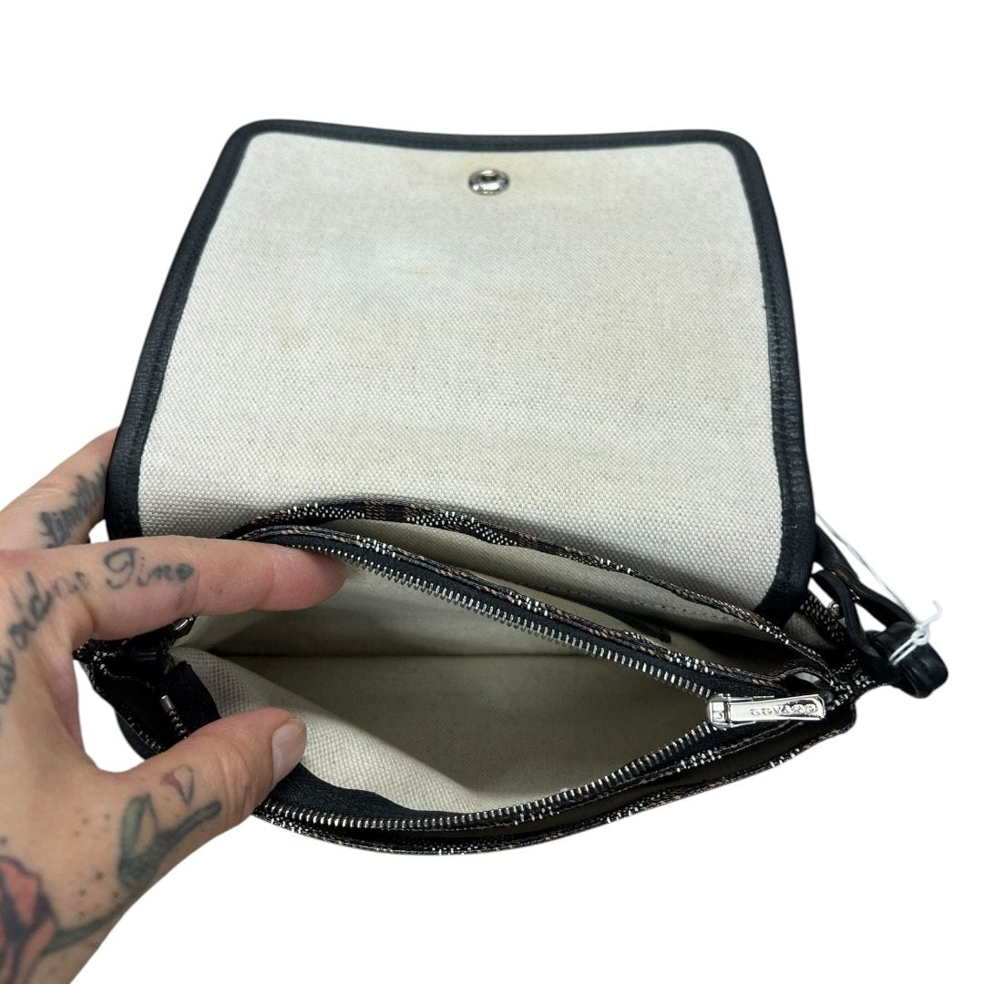 GOYARD Goyardine Canvas Plumet Pochette Shoulder Bag Black, Tan, White Silver Hardware GO28