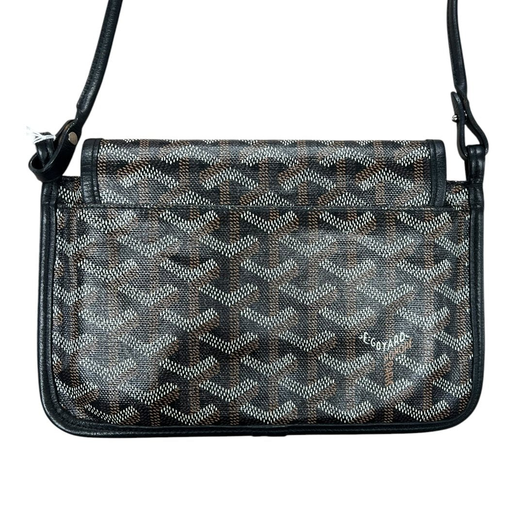 GOYARD Goyardine Canvas Plumet Pochette Shoulder Bag Black, Tan, White Silver Hardware GO28