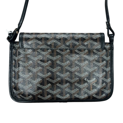 GOYARD Goyardine Canvas Plumet Pochette Shoulder Bag Black, Tan, White Silver Hardware GO28