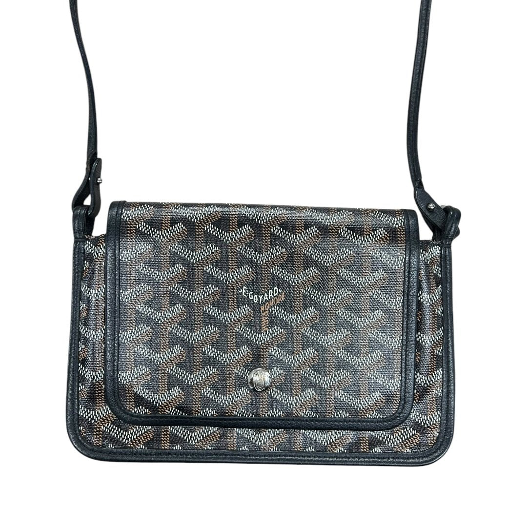 GOYARD Goyardine Canvas Plumet Pochette Shoulder Bag Black, Tan, White Silver Hardware GO28