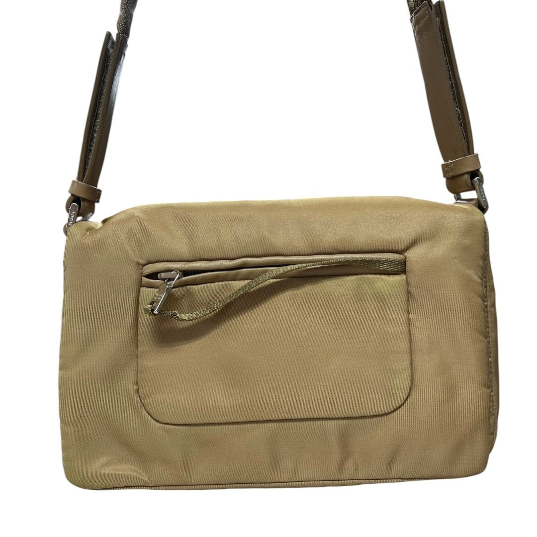 PRADA Nylon Tessuto Shoulder Bag Shoulder Bag Beige Silver Hardware PR213