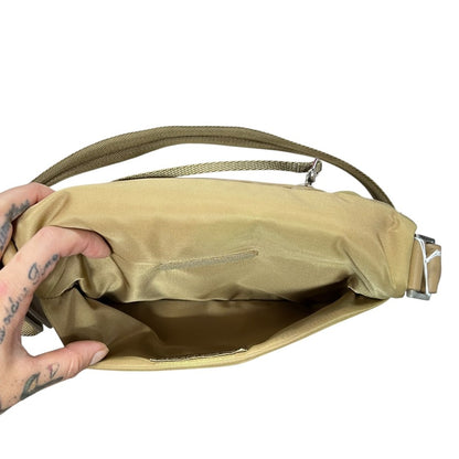 PRADA Nylon Tessuto Shoulder Bag Shoulder Bag Beige Silver Hardware PR213