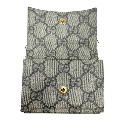 GUCCI GG Supreme Canvas The Hacker Project Tri-Fold Wallet Wallet Beige and Ebony with Black Trim Gold Hardware GU680