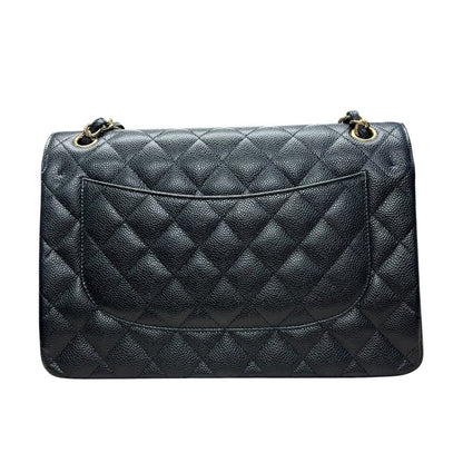 CHANEL Caviar Classic Flap Bag Shoulder Bag Black Gold Hardware CH2188