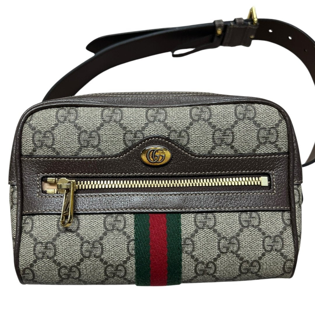 GUCCI GG Supreme Canvas Ophidia GG Supreme Belt Bag Belt Bag Beige/Ebony/Brown/Red/Green Gold Hardware GU681
