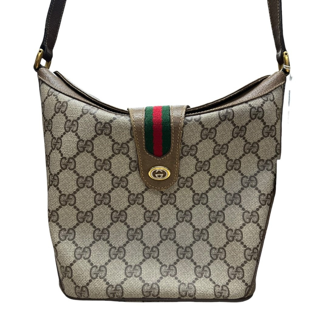GUCCI GG Supreme Canvas GG Supreme Web Shoulder Bag Shoulder Bag Beige, Brown, Red, Green Gold Hardware GU682