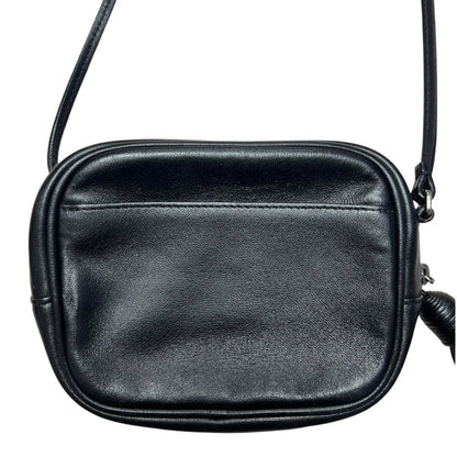 SAINT LAURENT Leather Lou Camera Bag Shoulder Bag Black Silver Hardware YV159