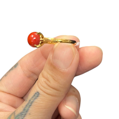 ACCESSORY UNBRANDED Coral, Gold Ring Red, Gold Gold-tone Hardware je18