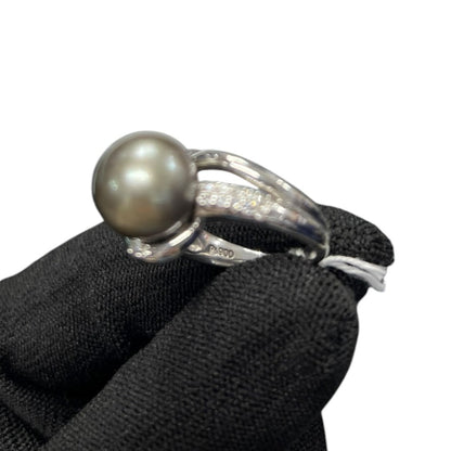 ACCESSORY UNBRANDED Pearl, Platinum Ring Dark Grey (Pearl), Silver (Metal) Platinum je11