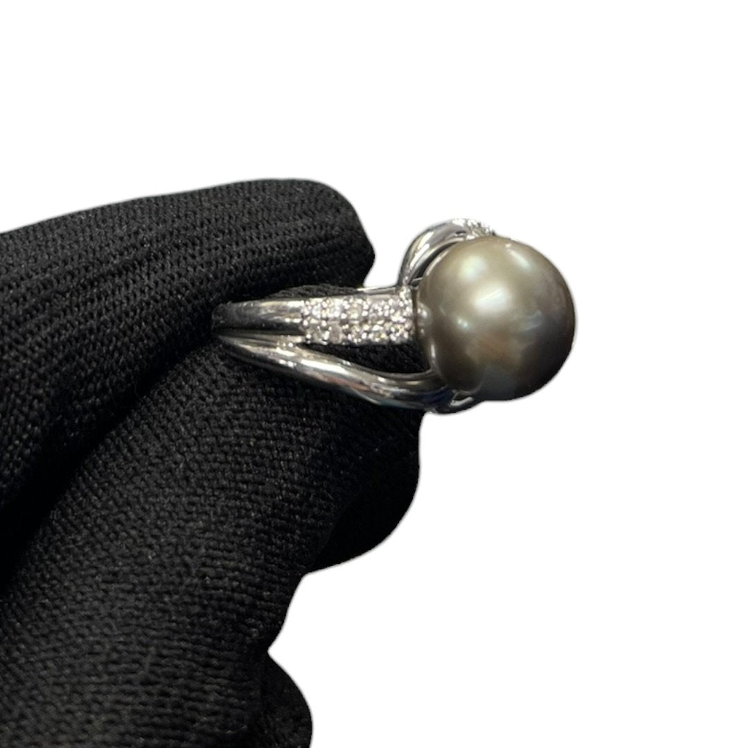 ACCESSORY UNBRANDED Pearl, Platinum Ring Dark Grey (Pearl), Silver (Metal) Platinum je11