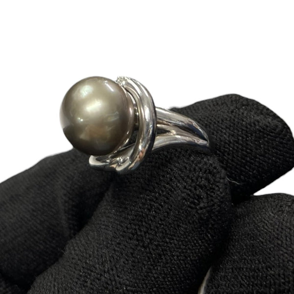 ACCESSORY UNBRANDED Pearl, Platinum Ring Dark Grey (Pearl), Silver (Metal) Platinum je11