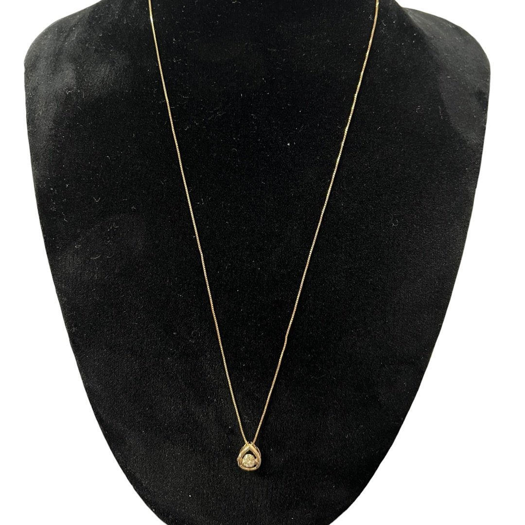 ACCESSORY UNKNOWN 18K Gold, Diamond Open Teardrop Diamond Pendant Necklace Necklace Gold Gold Hardware je17