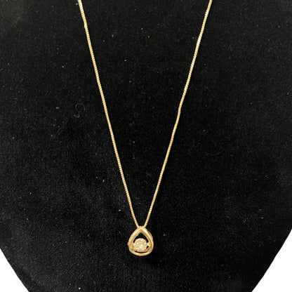 ACCESSORY UNKNOWN 18K Gold, Diamond Open Teardrop Diamond Pendant Necklace Necklace Gold Gold Hardware je17