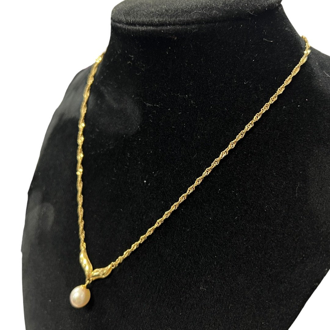 ACCESSORY UNBRANDED Gold, Pearl Necklace Gold, Cream Gold-tone Hardware je19