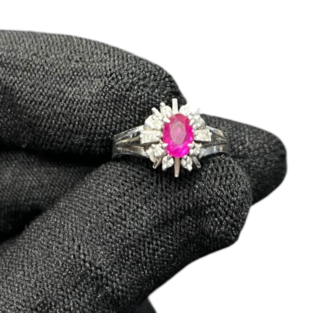 ACCESSORY Platinum/WG, Ruby/PS, Diamond Ring Pink, Silver, White je12