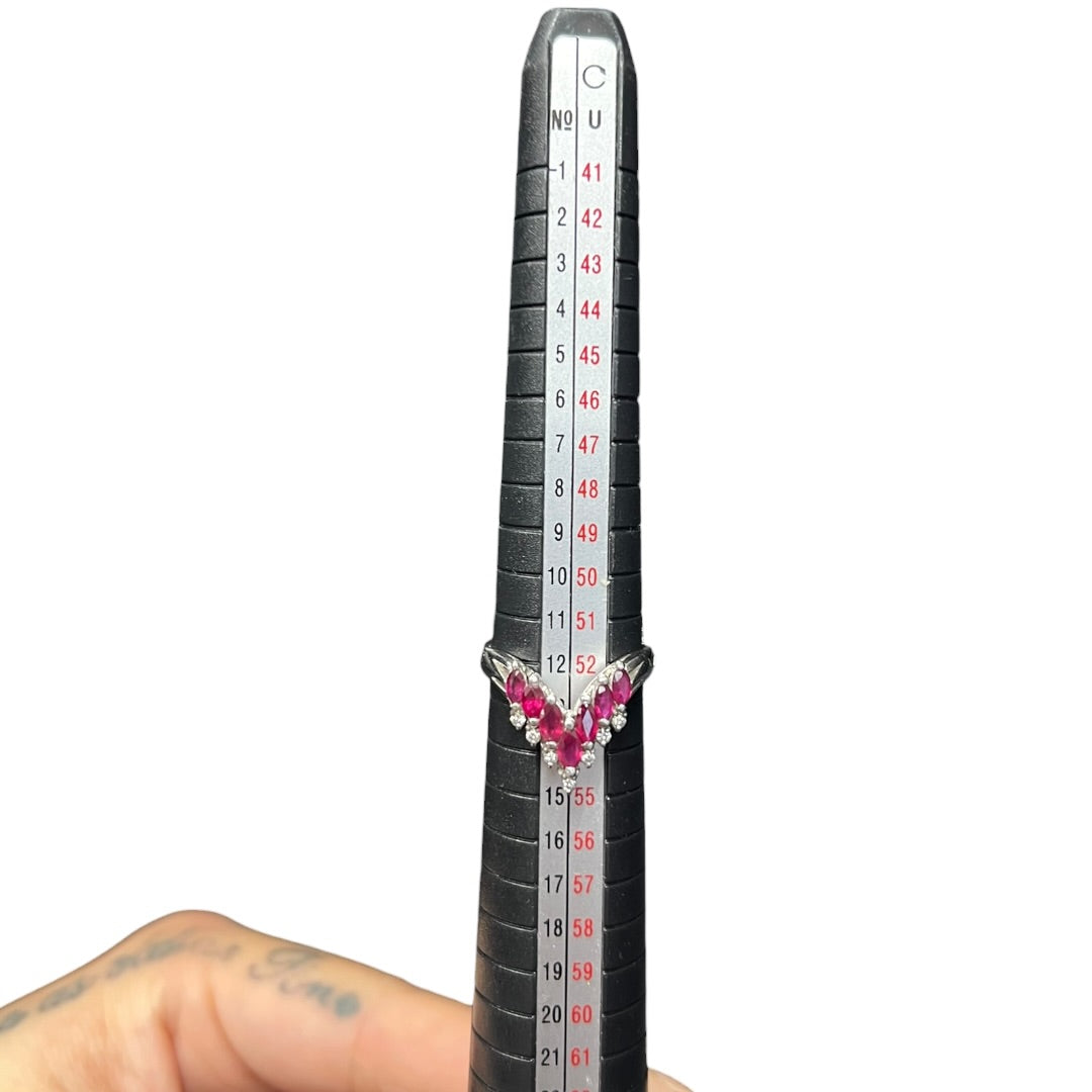 ACCESSORY UNBRANDED White Gold/Platinum, Ruby, Diamond UNBRANDED Ring Silver, Red je13