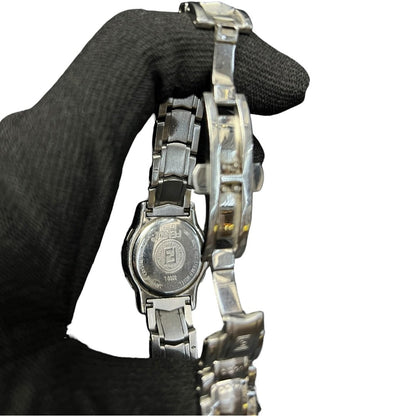 FENDI Stainless Steel Watch Silver-tone, Blue Silver-tone Hardware FE388
