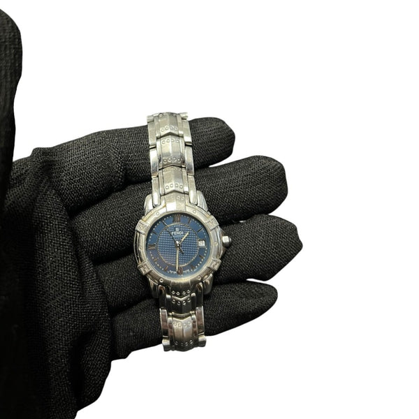 FENDI Stainless Steel Watch Silver-tone, Blue Silver-tone Hardware FE388